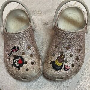 Crocs Gold Glitter Clogs